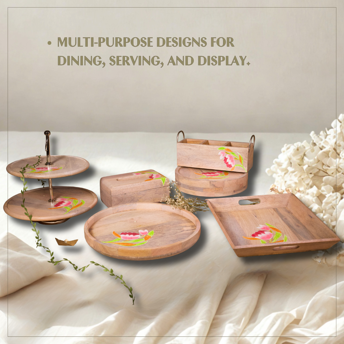 Lotus - Wooden Spoon Caddy
