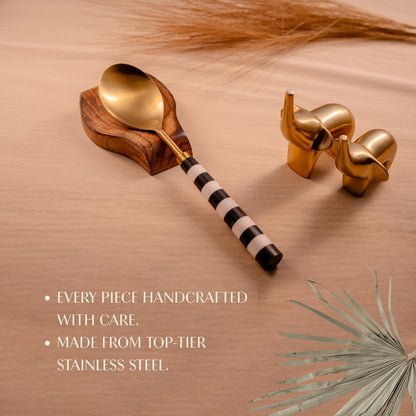 Black & White Serving Spoons Set