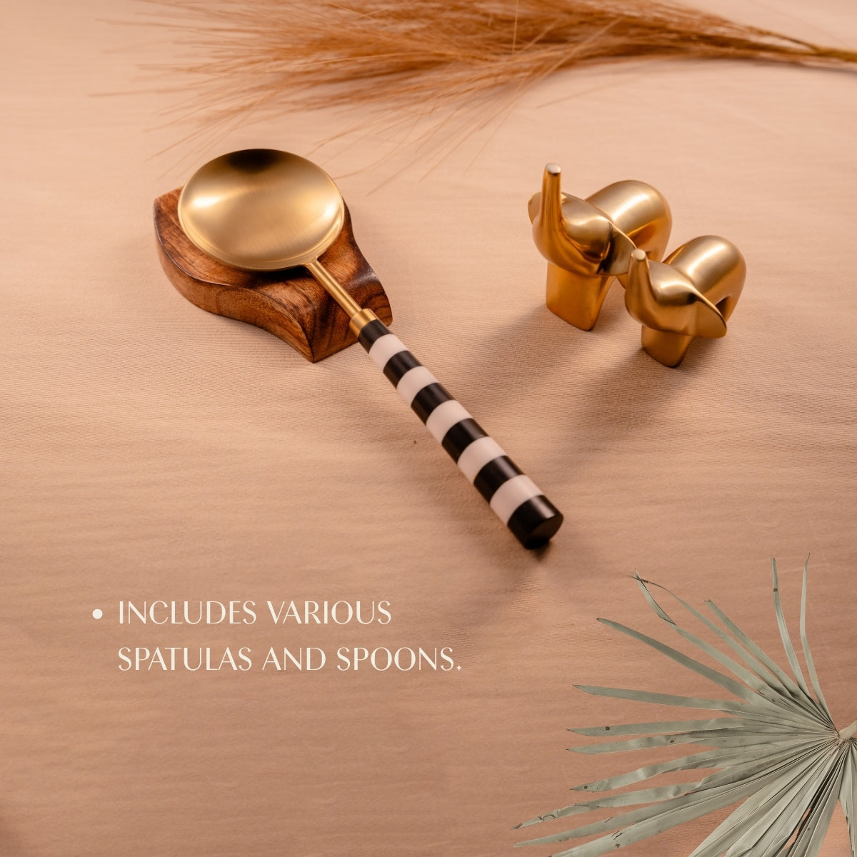 Black & White Serving Spoons Set