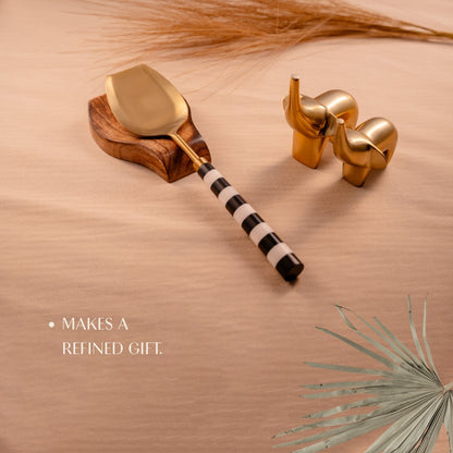 Black & White Serving Spoons Set