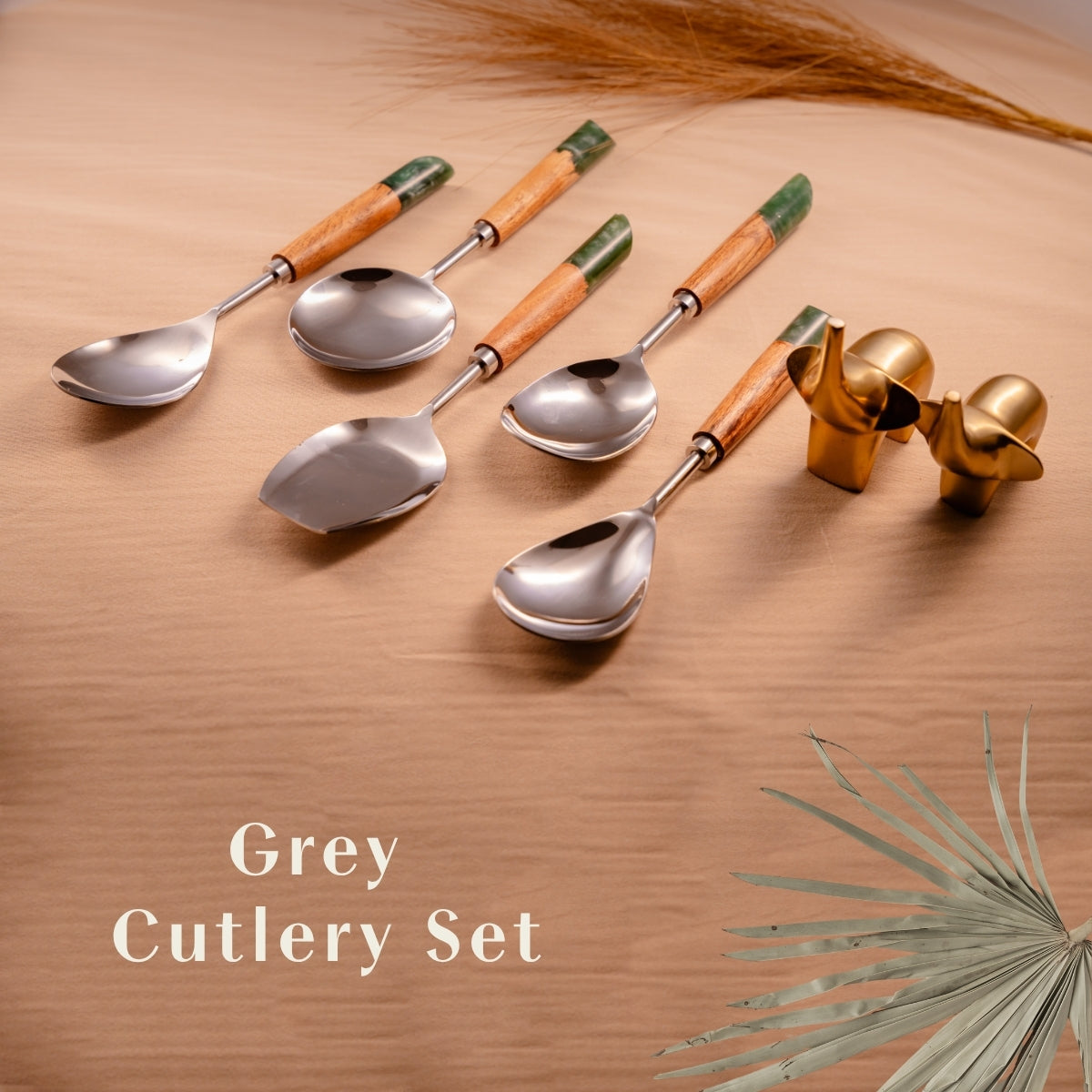 Grey Serving Spoons Set