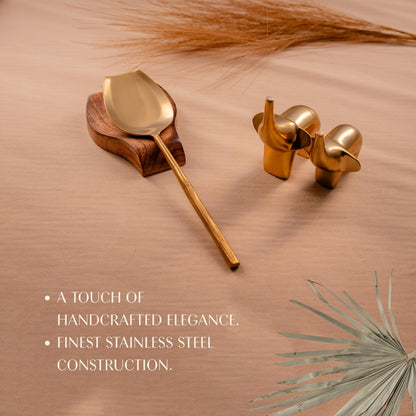 Matte Gold Serving Spoons Set