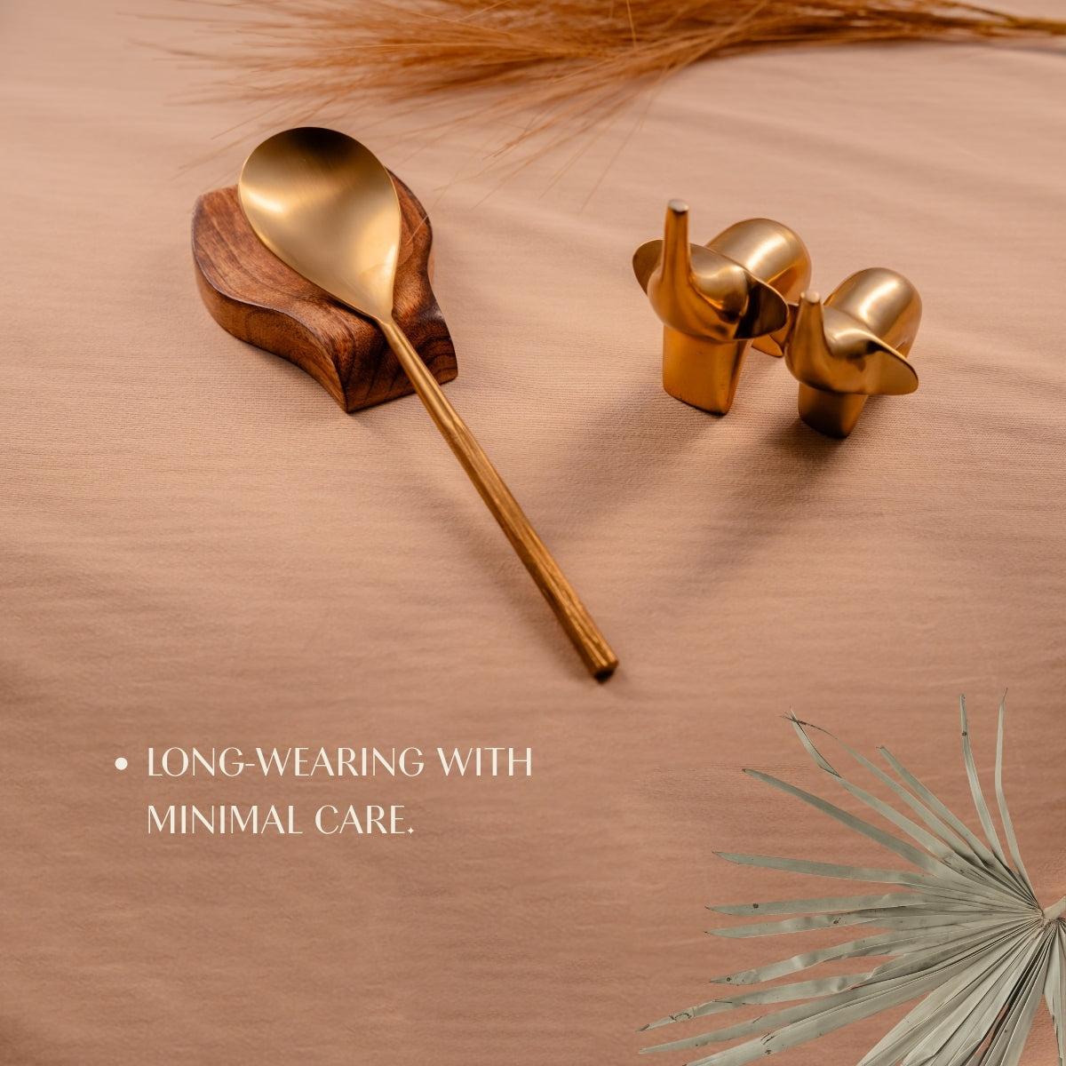 Matte Gold Serving Spoons Set