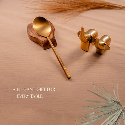 Matte Gold Serving Spoons Set