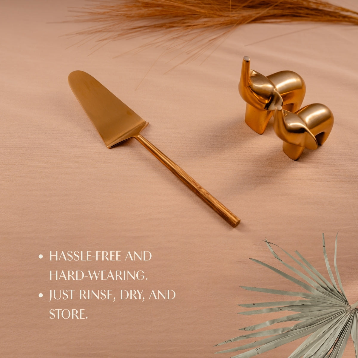 Matte Gold Cake Knife Set