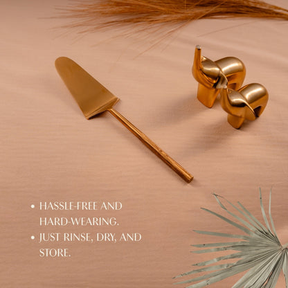 Matte Gold Cake Knife Set