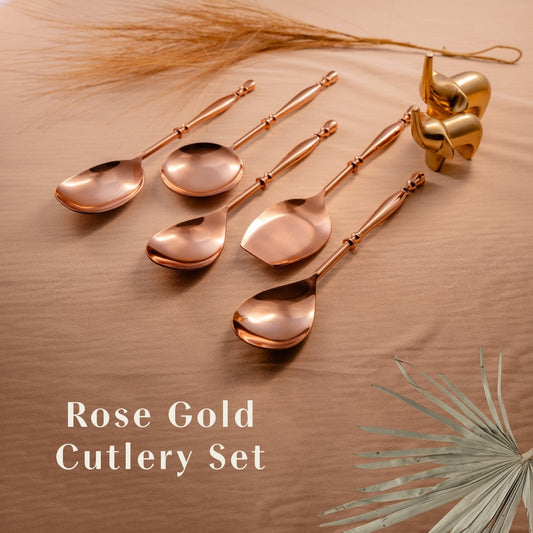 Rose Gold Serving Spoons Set