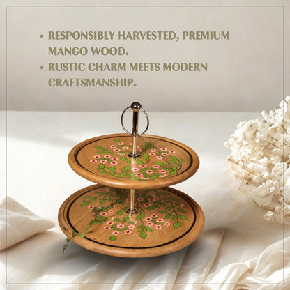 Floral - Two Tier Dessert Stand