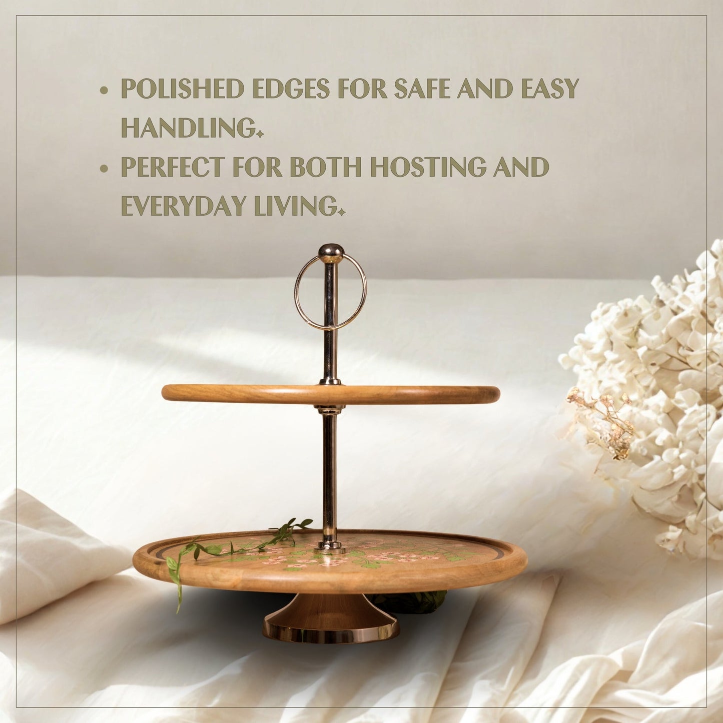 Floral - Two Tier Dessert Stand