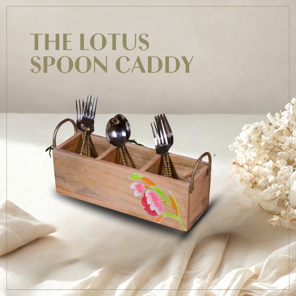 Lotus - Wooden Spoon Caddy