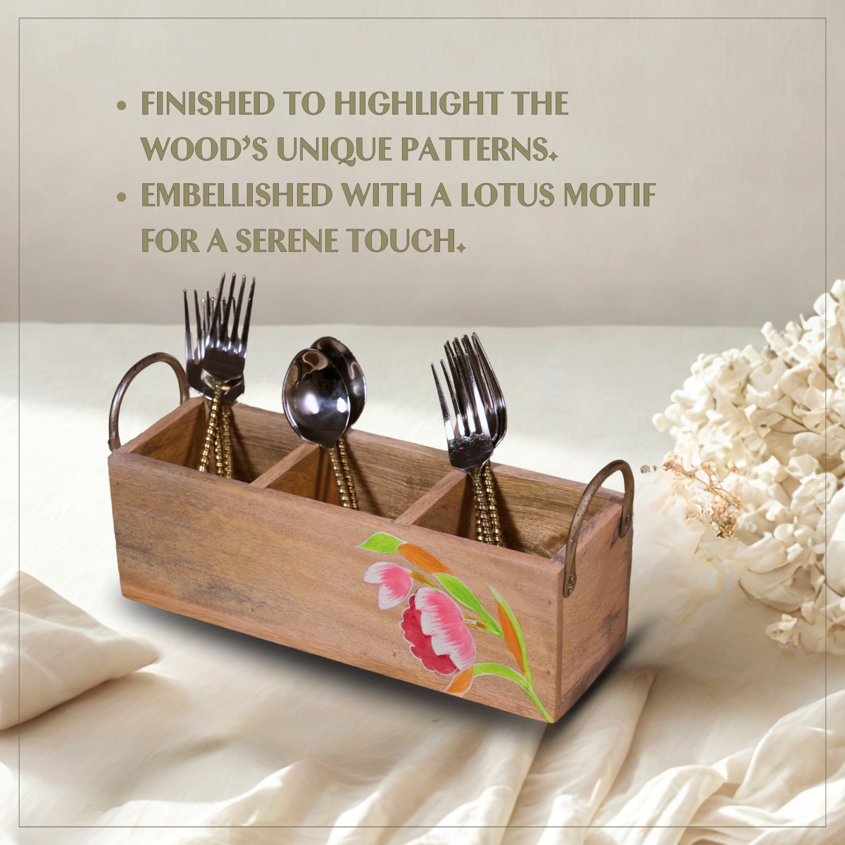 Lotus - Wooden Spoon Caddy