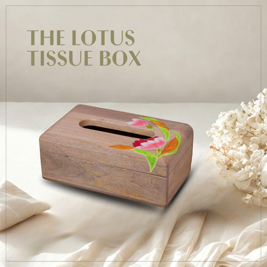 Lotus - Wooden Tissue Box