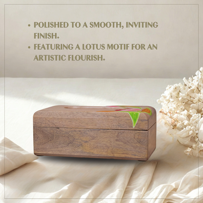 Lotus - Wooden Tissue Box