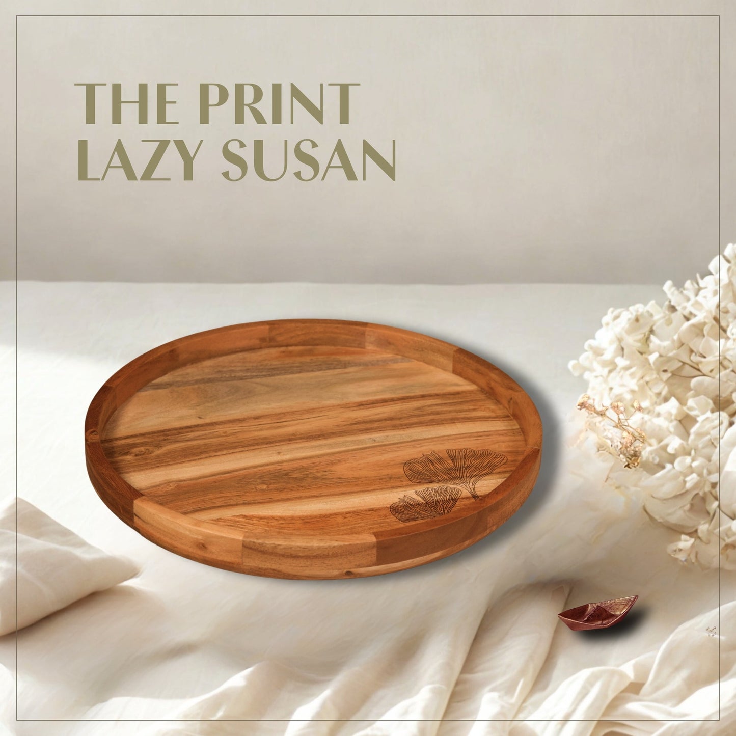 Print - Wooden Lazy Susan Platter