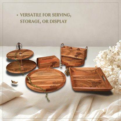 Print - Wooden Lazy Susan Platter