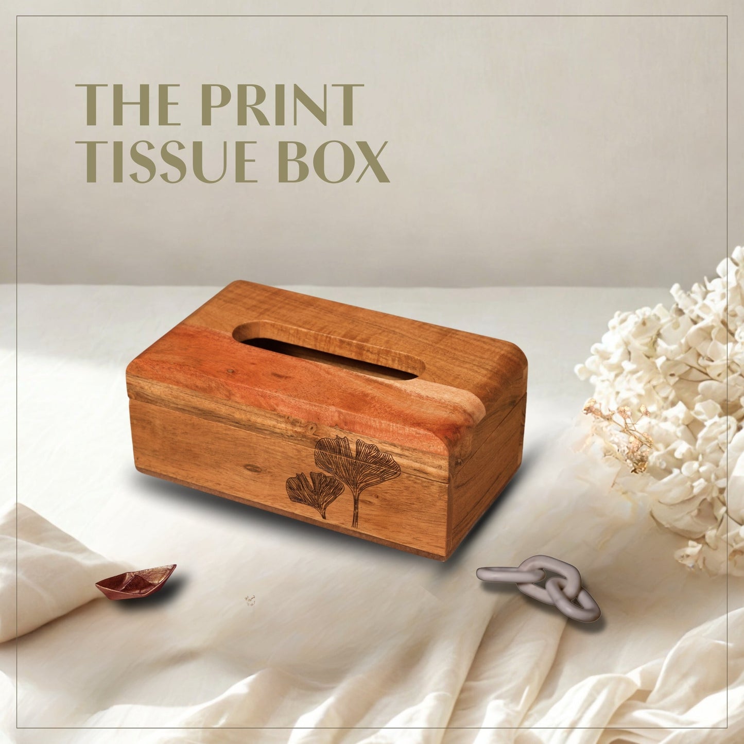 Print - Wooden Tissue Box