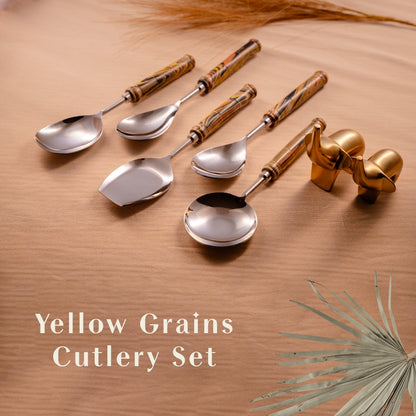 Yellow Grains Serving Spoons Set